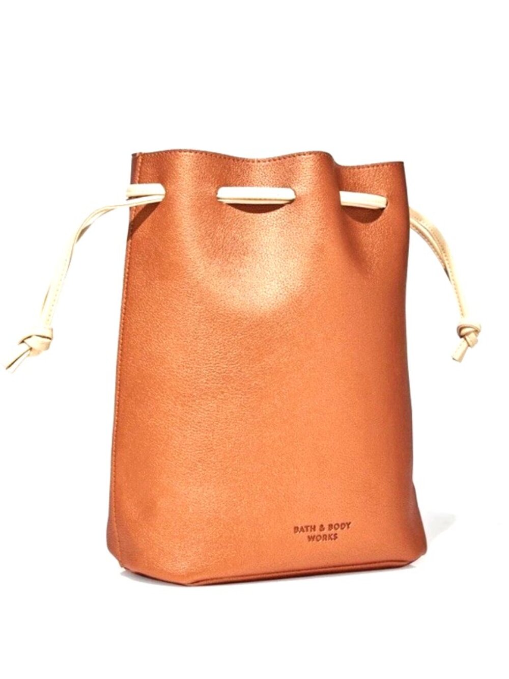 Bath & Body Works Bath Metallic Copper Color Drawstring Gift Bag NWT